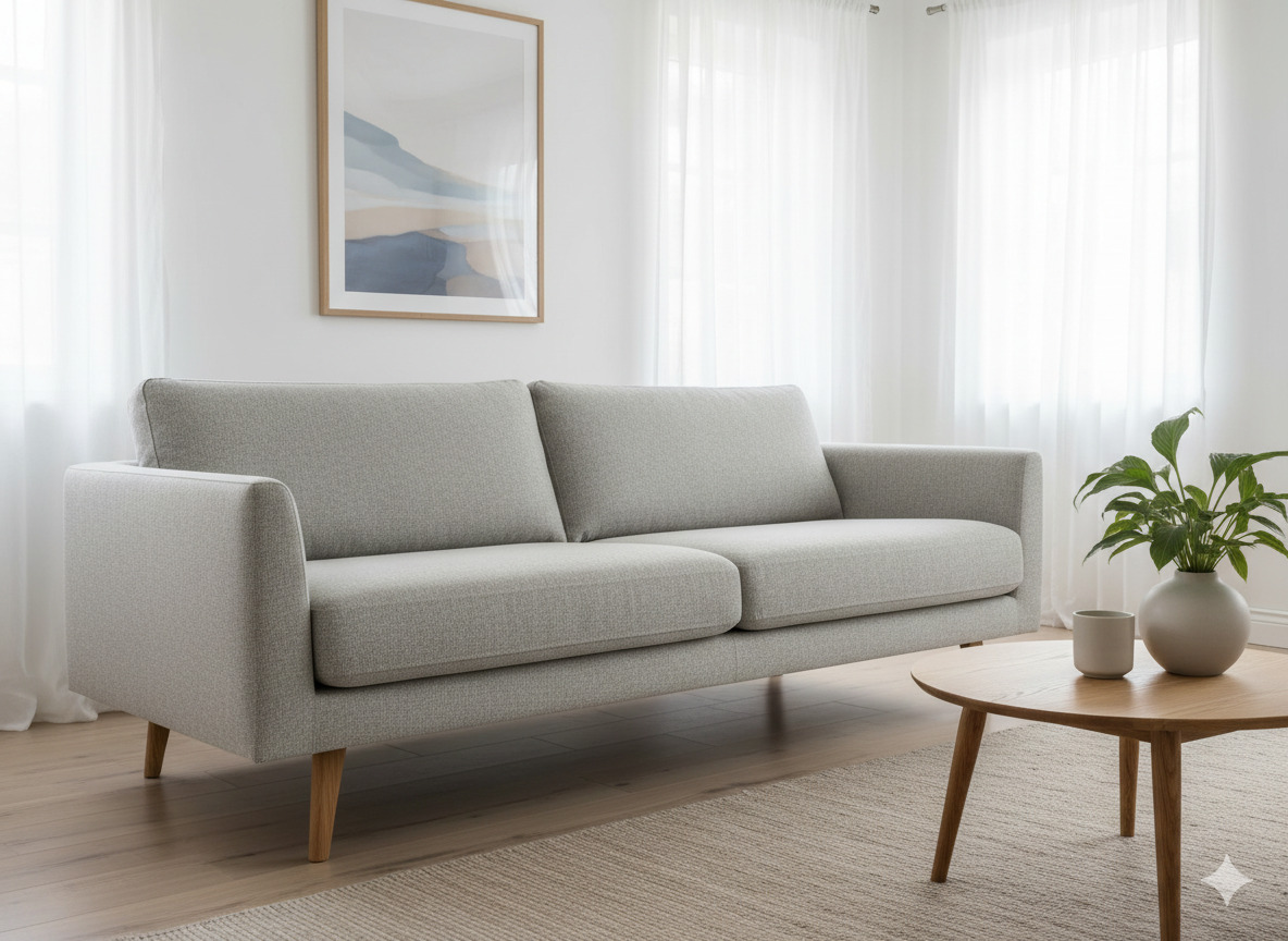 Skandinavisk sofa med treben
